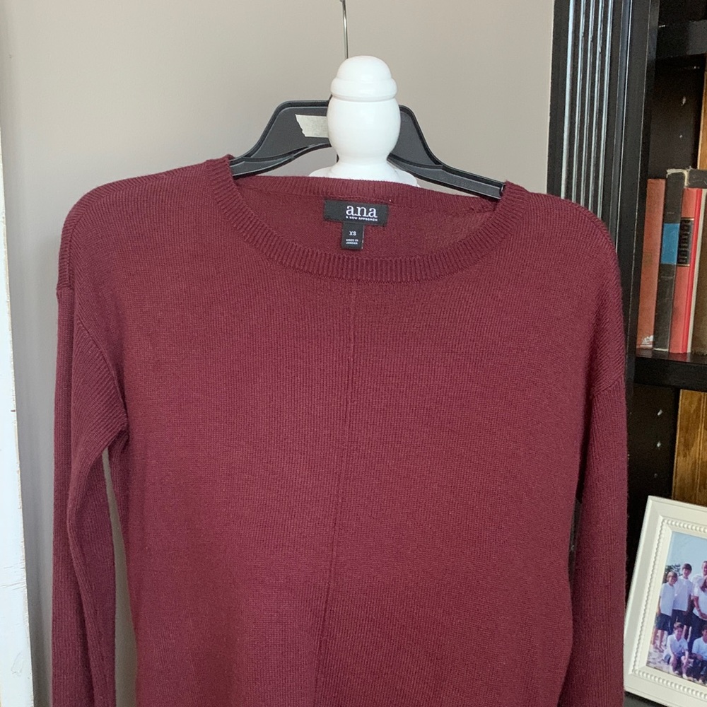a.n.a Burgundy Knit Sweater